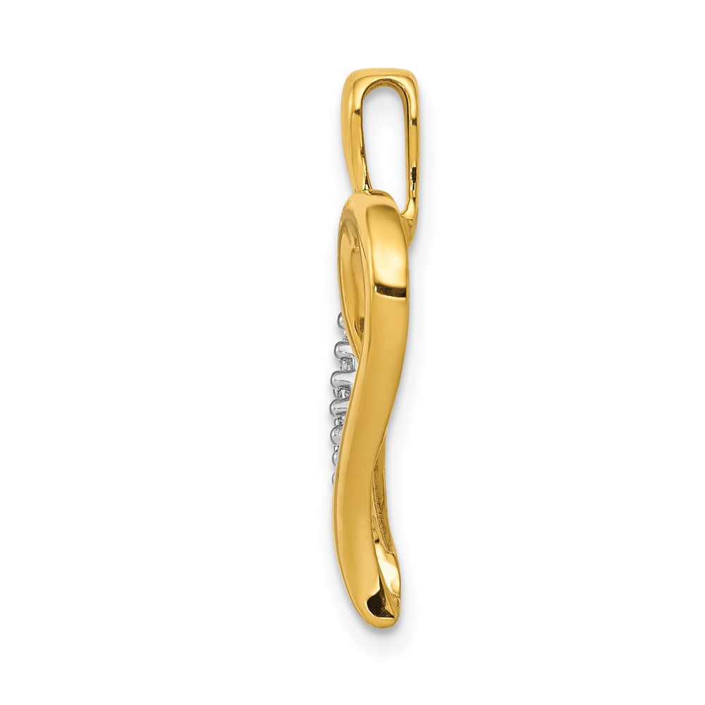 14K Yellow Gold 1/10ct. Real Diamond Heart Pendant