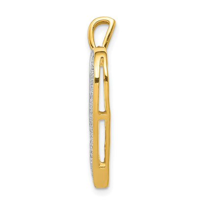 14k Yellow Gold and Rhodium 1/4ct. Real Diamond Heart Pendant