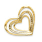 14k yellow gold 01ct real diamond and rhodium triple heart chain slide pm4909 001 ya