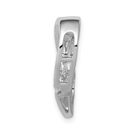 14k White Gold 1/20ct. Real Diamond Double Hearts Chain Slide