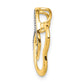 14K Yellow Gold .01ct. Real Diamond Double Entwined Heart Chain Slide