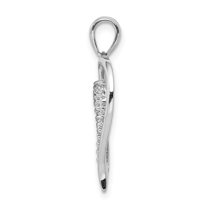 14k White Gold 1/10ct. Real Diamond Heart Pendant