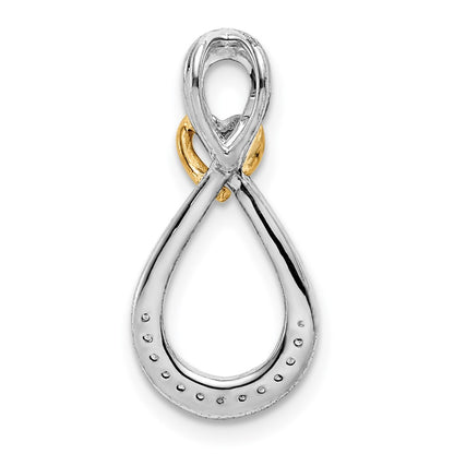 14k Two-Tone Gold 1/20ct. Real Diamond Infinity w/Heart Chain Slide