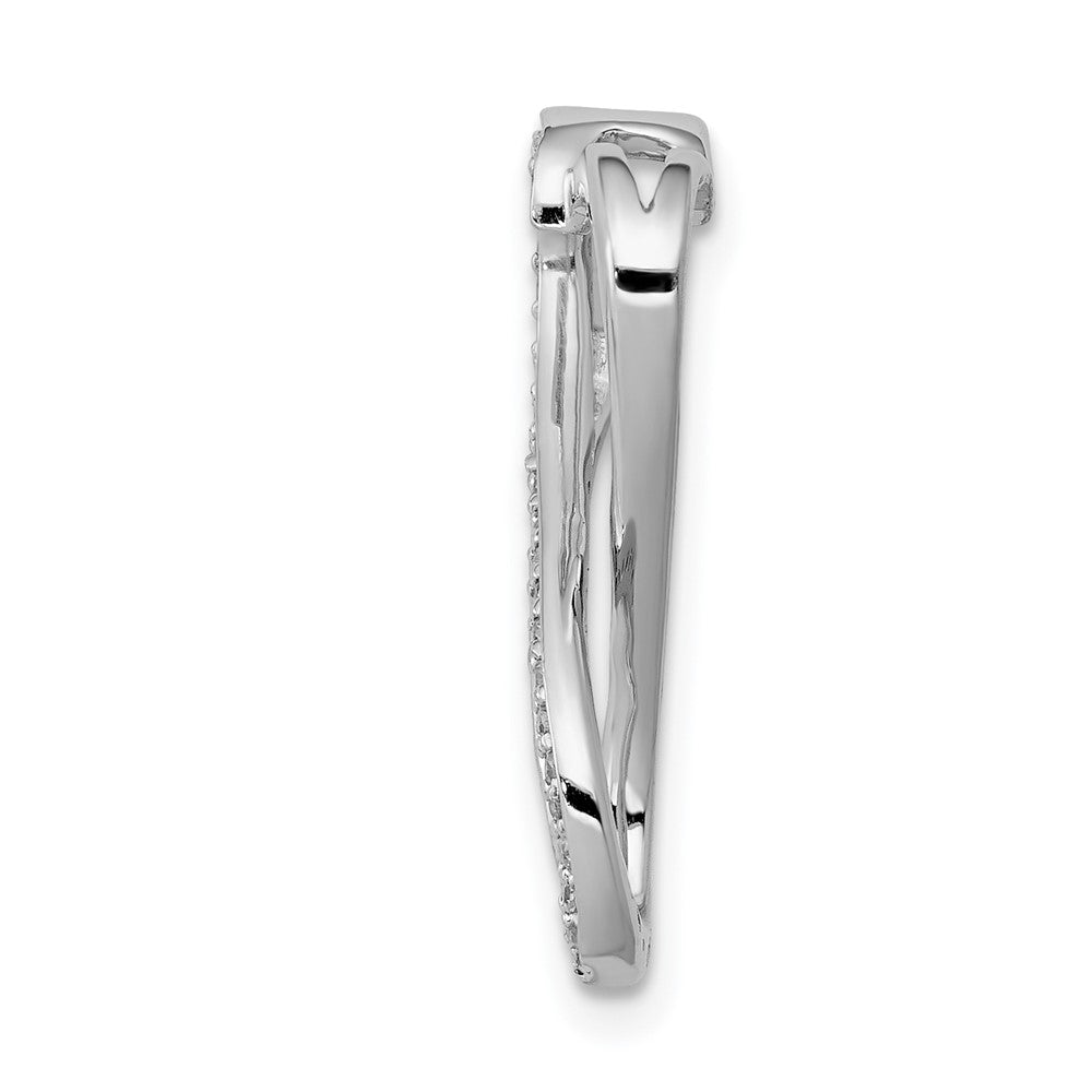 14k White Gold Real Diamond Freeform Heart Infinity Chain Slide