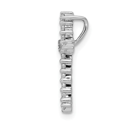 14k White Gold AA Real Diamond Cross Chain Slide