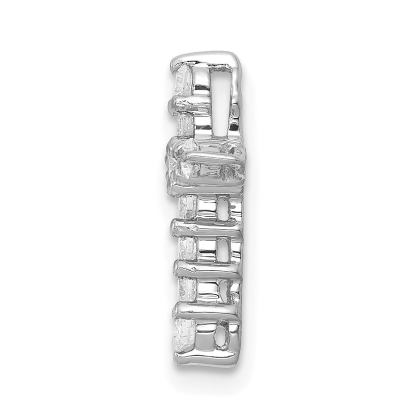 14k White Gold AA 1/3ct. Real Diamond Cross Pendant