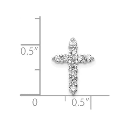 14k White Gold AA 1/3ct. Real Diamond Cross Pendant