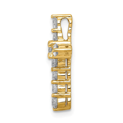 14K Yellow Gold AA 3/4ct. Real Diamond Cross Chain Slide
