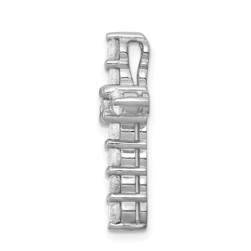 14k White Gold AA 1ct. Real Diamond Cross Chain Slide