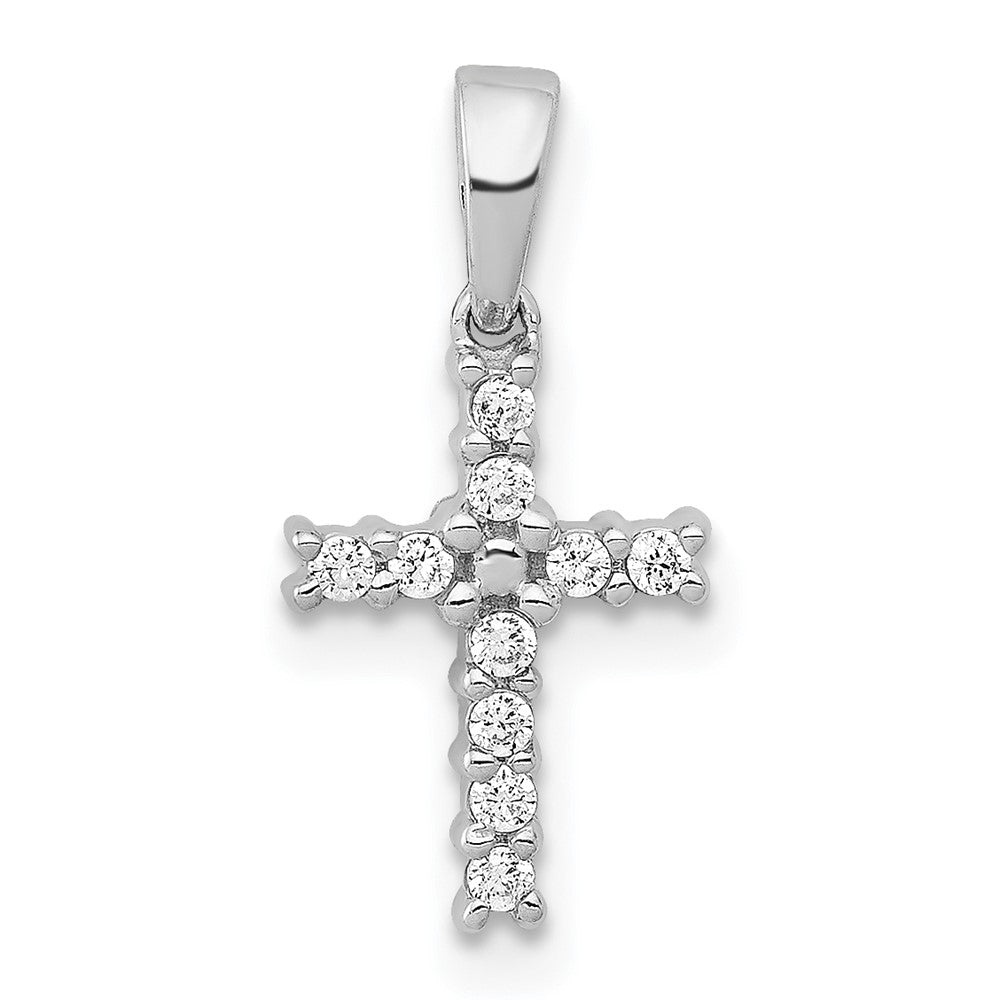 14k white gold real diamond latin cross pendant pm4956 010 wa