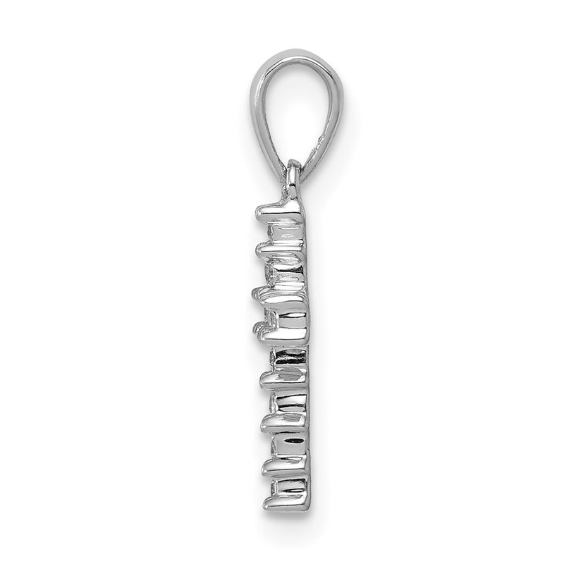 14k White Gold 1/20ct. Real Diamond Latin Cross Pendant