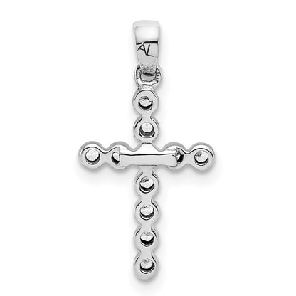 14k White Gold 1/10ct. Real Diamond Cross Pendant