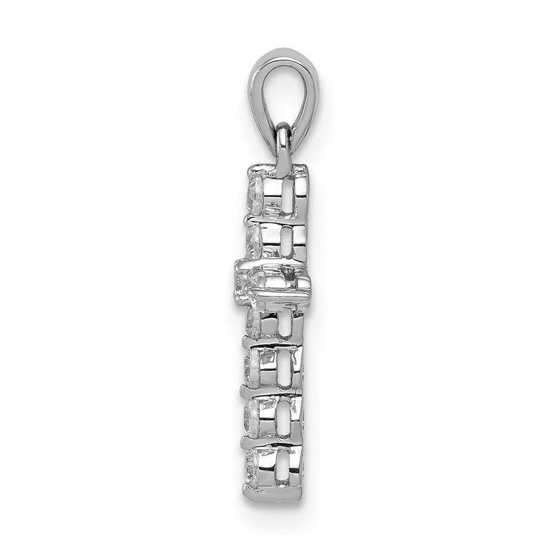 14k White Gold 1/4ct. Real Diamond Cross Pendant