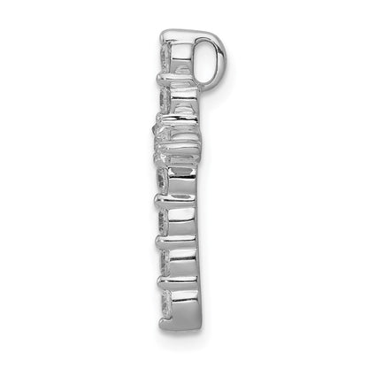 14k White Gold 1/2ct. Real Diamond Cross Chain Slide