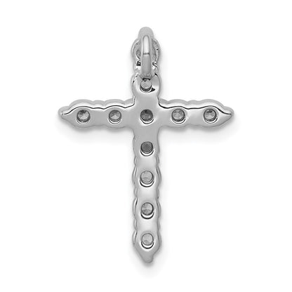 14k White Gold 1/2ct. Real Diamond Cross Chain Slide