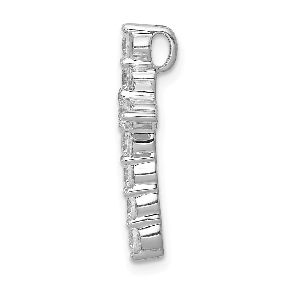 14k White Gold 3/4ct. Real Diamond Cross Chain Slide