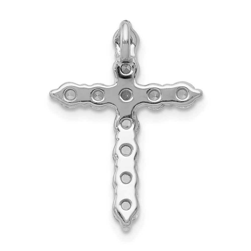 14k White Gold 3/4ct. Real Diamond Cross Chain Slide