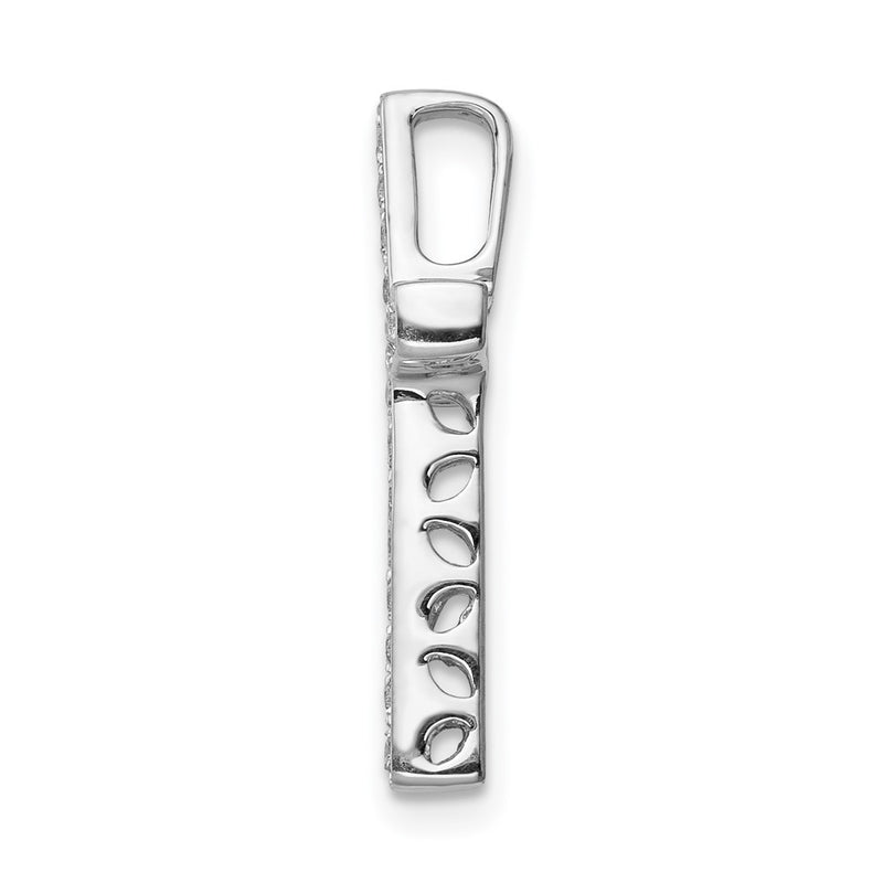 14k White Gold Real Diamond Cross Slide Pendant