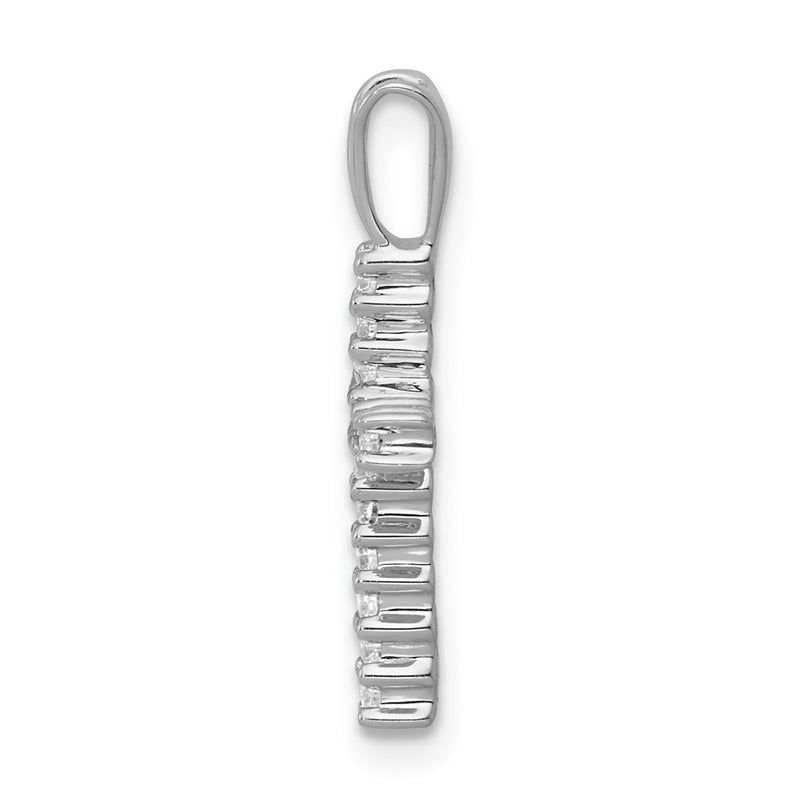 14k White Gold 1/6ct. Real Diamond Latin Cross Pendant