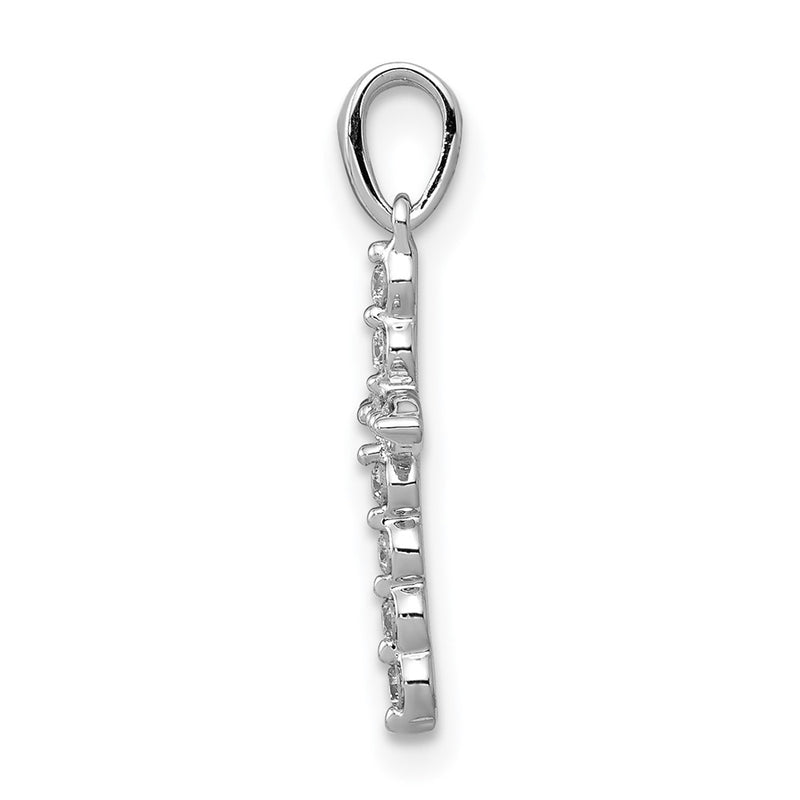 14k White Gold 1/10ct. Real Diamond Cross Pendant