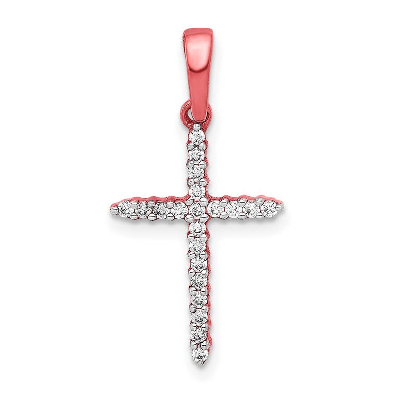 10K Rose Gold 1/6ct. Diamond Cross Pendant