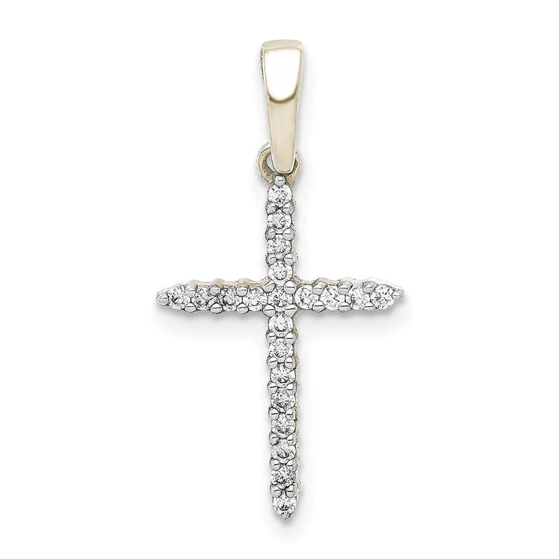 14K White Gold 1/6ct. Diamond Cross Pendant