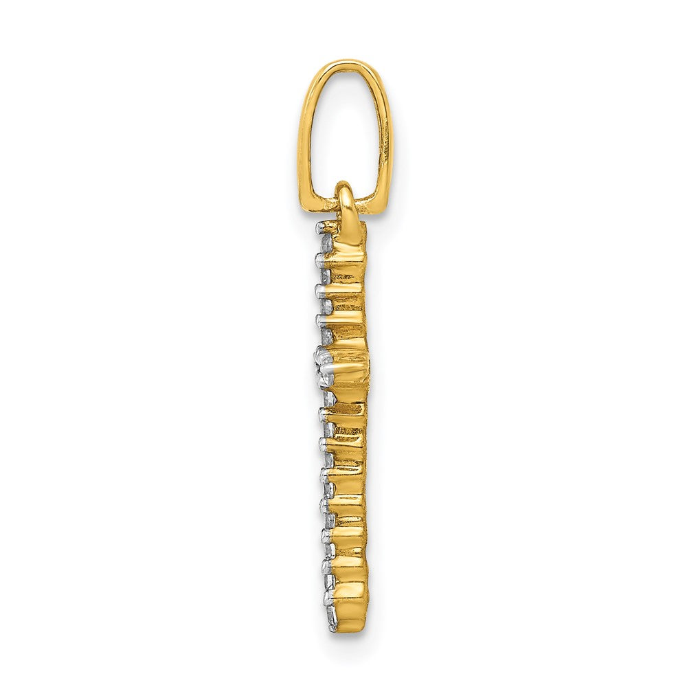 925 Yellow Gold Plated Sterling Silver 1/6ct. Diamond Cross Pendant