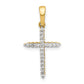 14K Yellow Gold 1/6ct. Real Diamond Cross Pendant