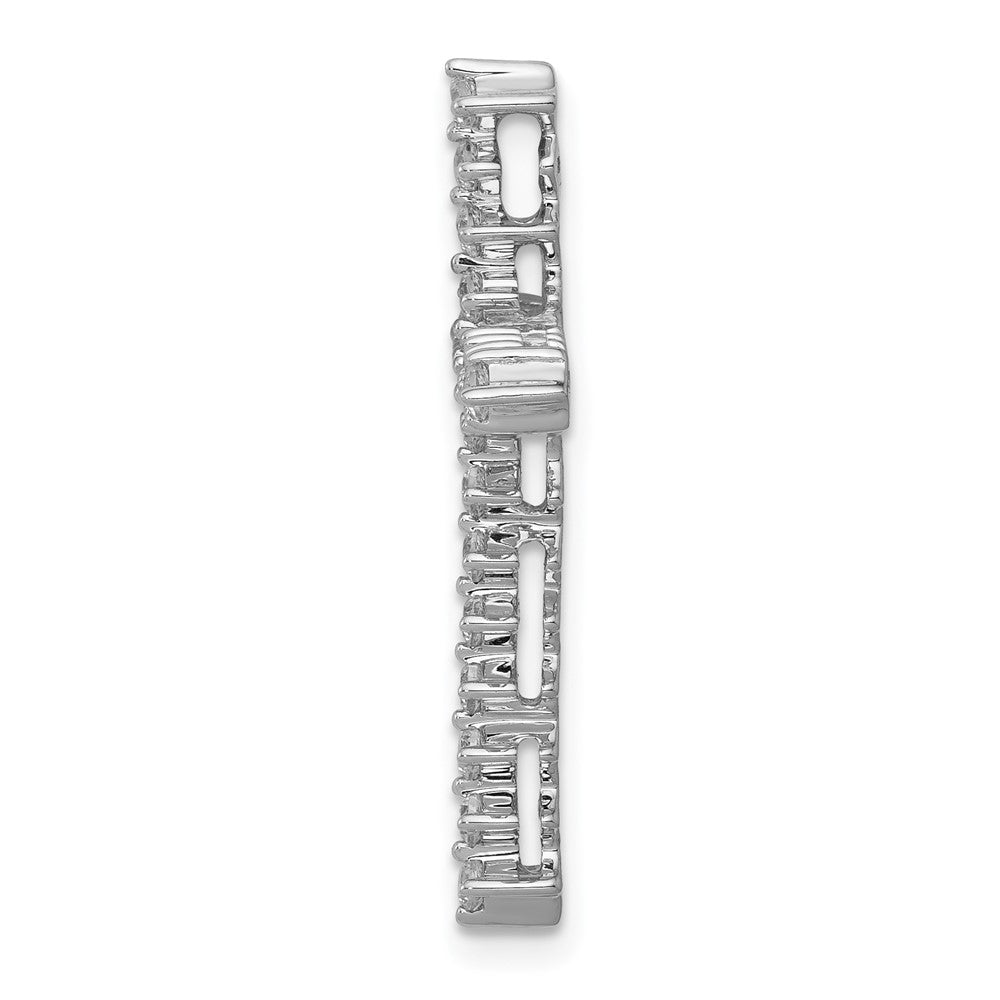 14k White Gold 3/8ct. Real Diamond Cross Chain Slide