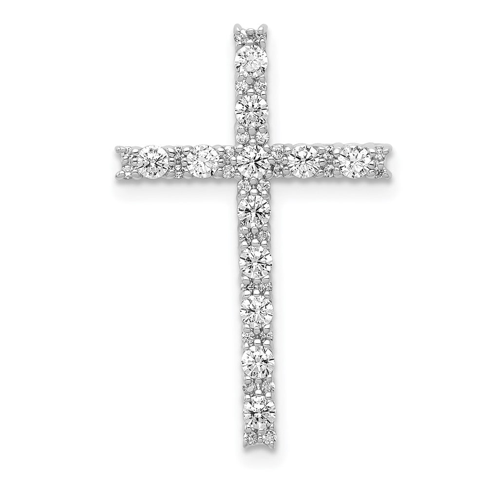 14k white gold real diamond latin cross pendant pm4980 050 wa