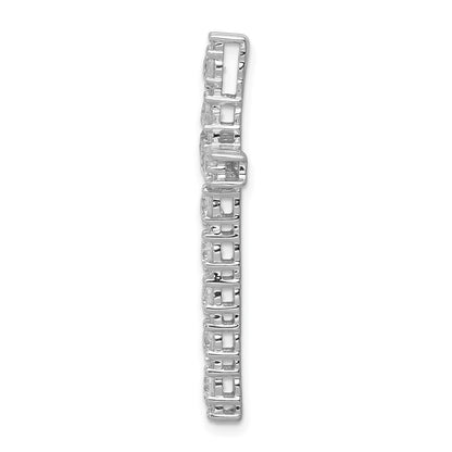 14k White Gold Real Diamond Latin Cross Pendant