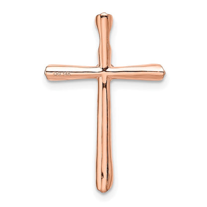 14k Rose Gold 1/5ct. Real Diamond Cross Chain Slide
