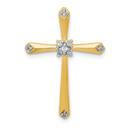 14k yellow gold 1 20ct w rhodium real diamond cross chain slide pm5005 006 ya