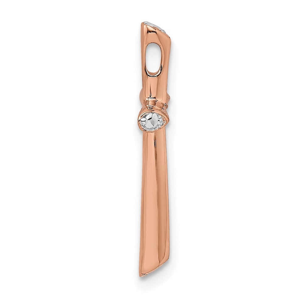 14k Rose Gold .01ct Real Diamond Chain Slide