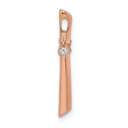 14k Rose Gold .01ct Real Diamond Chain Slide