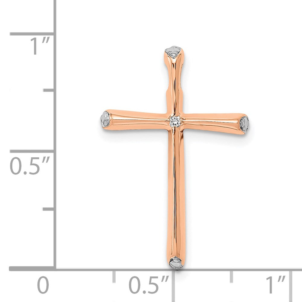 14k Rose Gold .01ct Real Diamond Chain Slide
