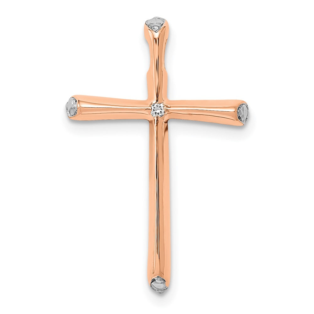 14k Rose Gold .01ct Real Diamond Chain Slide