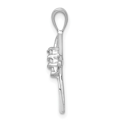 14k White Gold .01ct. Real Diamond Pendant