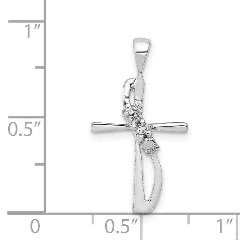 14k White Gold .01ct. Real Diamond Pendant