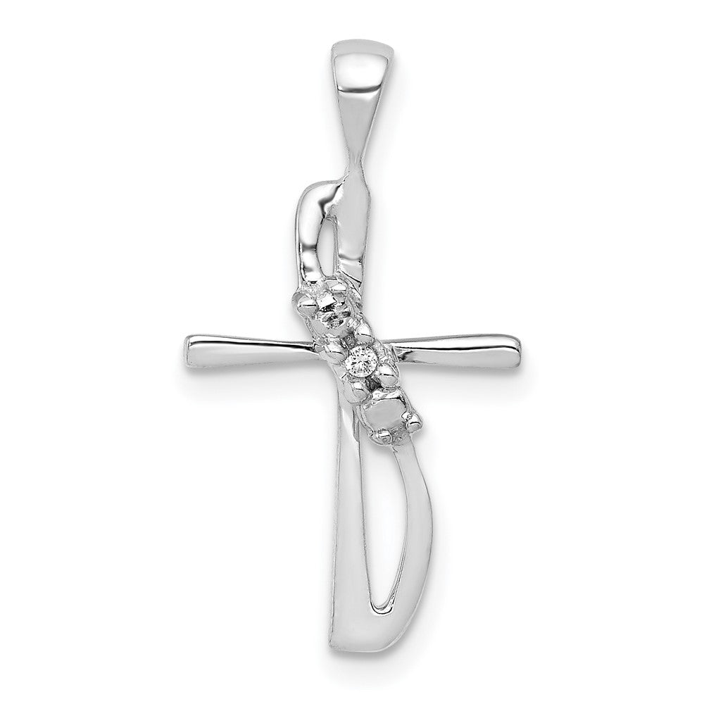 14k White Gold .01ct. Real Diamond Pendant