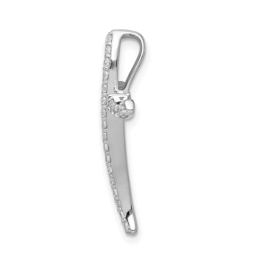 14k White Gold 1/4ct. Real Diamond Cross Chain Slide