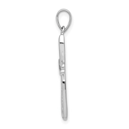 14k White Gold 1/15ct. Real Diamond Cross Pendant
