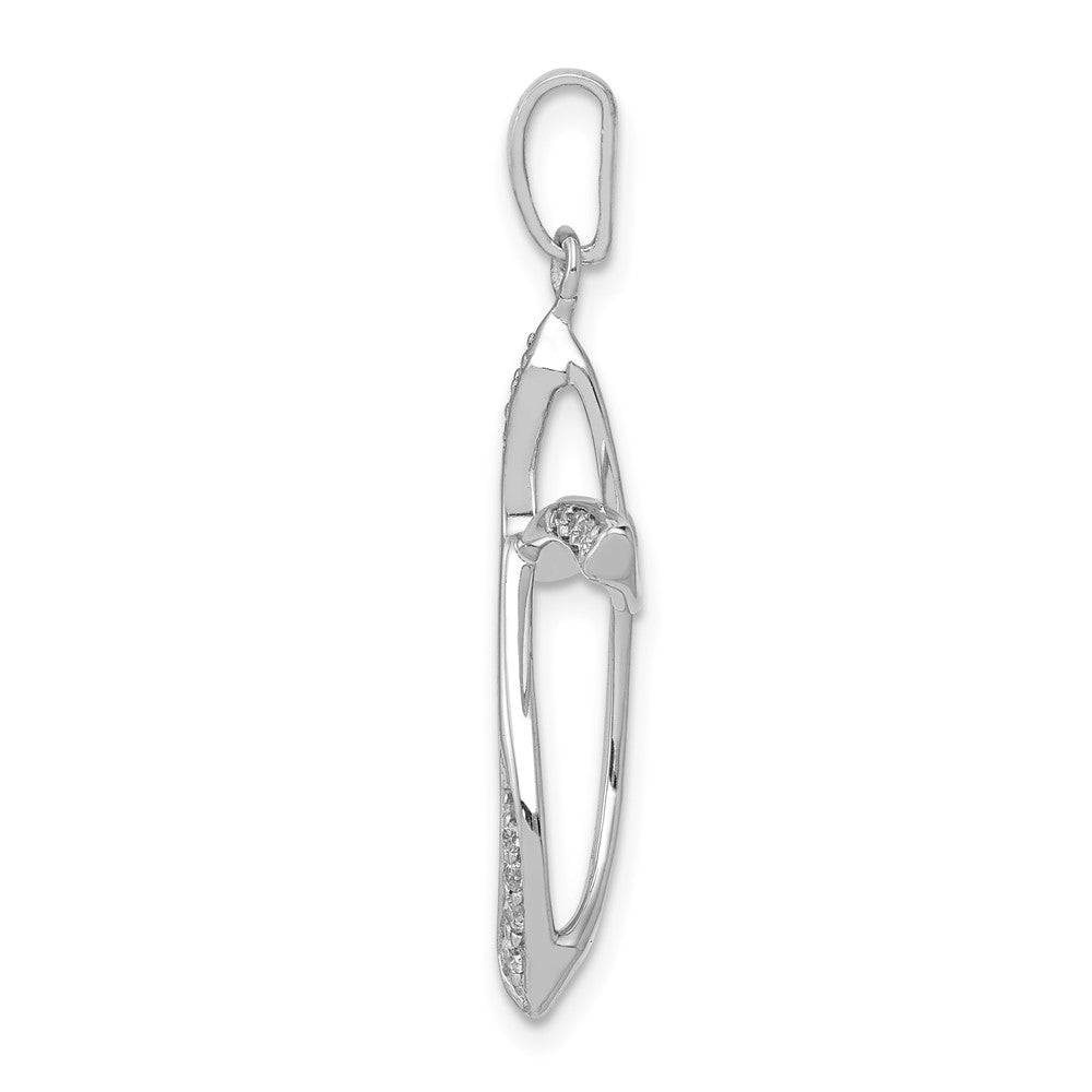 14k White Gold Real Diamond Cross Pendant