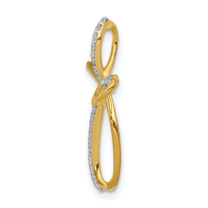 14K Yellow Gold 1/6ct. Real Diamond Cross Chain Slide