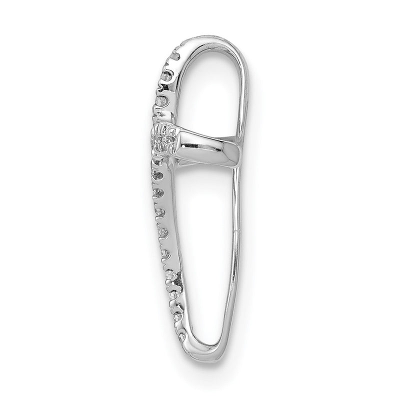 14k White Gold 1/15ct. Real Diamond Cross Pendant