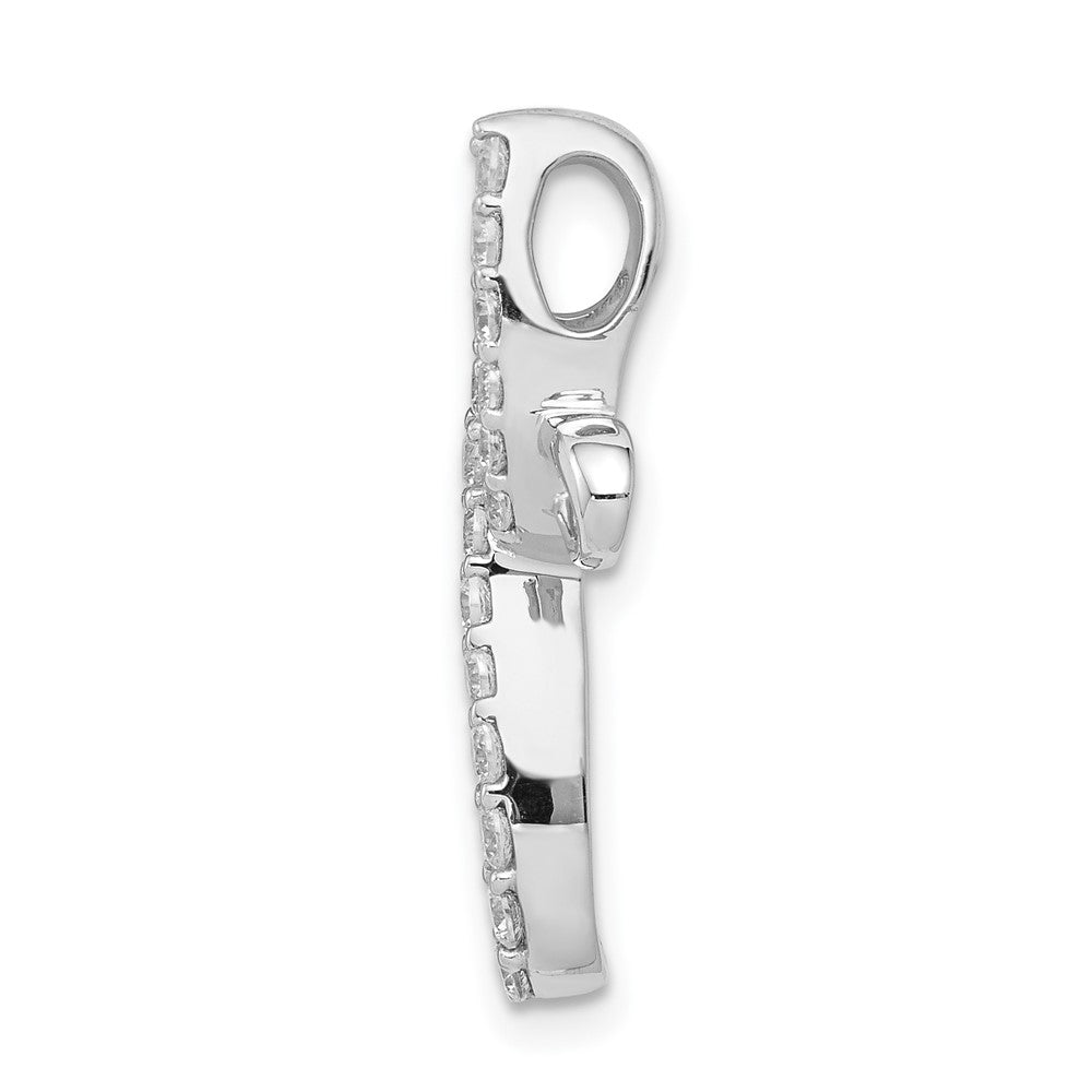 14k White Gold 1/3ct. Real Diamond Cross Chain Slide