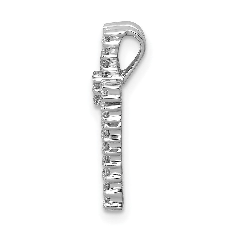 14k White Gold 1/4ct. Real Diamond Cross Chain Slide