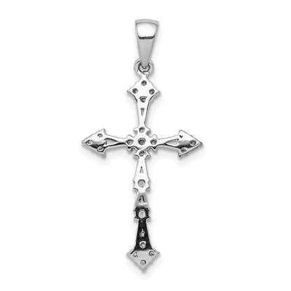 14k White Gold 1/4ct. Real Diamond Cross Pendant