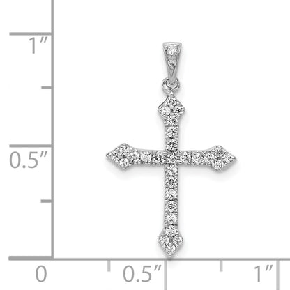 14k White Gold 1/4ct. Real Diamond Cross Pendant