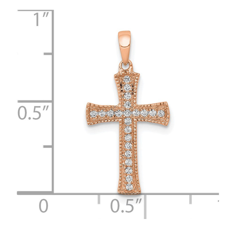 14k Rose Gold Real Diamond Pendant